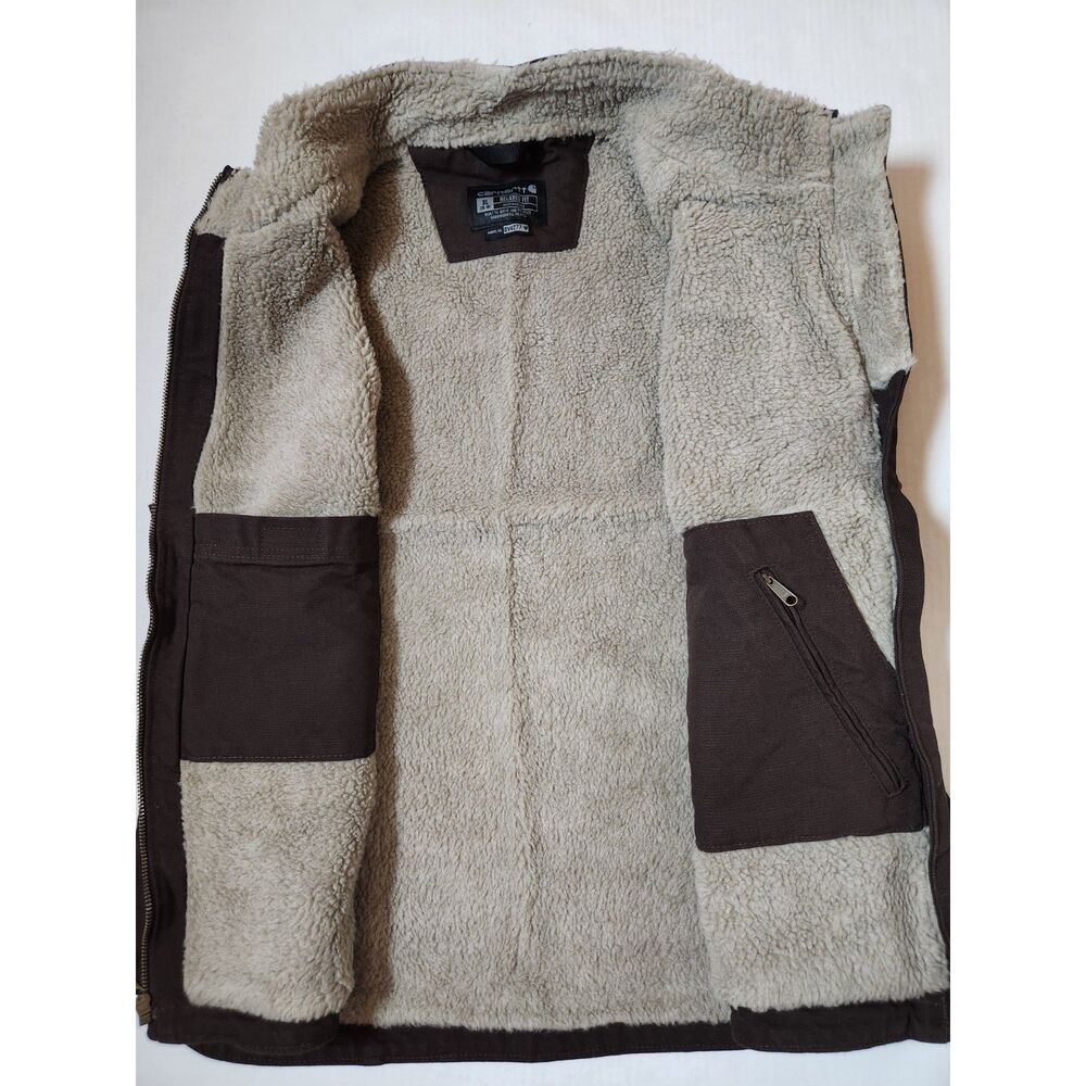 Carhartt Women’s Relaxed Fit Sherpa‑Lined Vest XL Brown - Picture 3 of 7